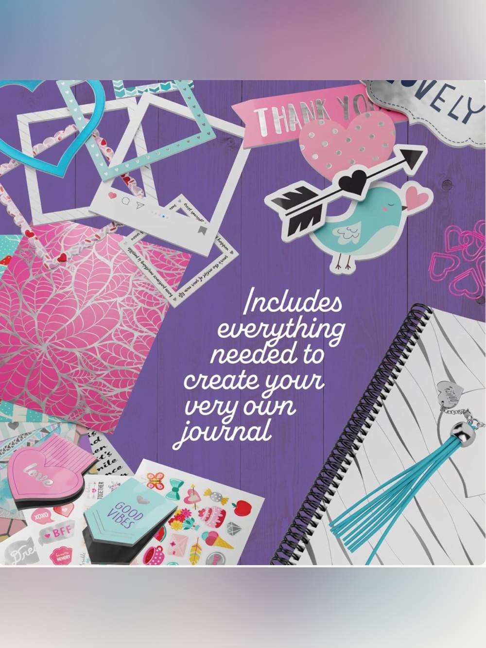 NWT Pretty Me DIY Journal Kit, includes notebook & craft supplies - Picture 2 of 9